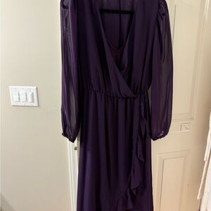 Elegant Purple Wrap Dress